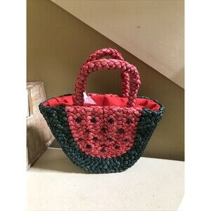NWT Topshop Watermelon Shoulder Straw Purse Bag Summer Beach